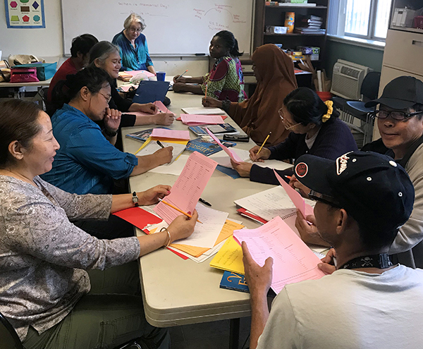 students in class at grace