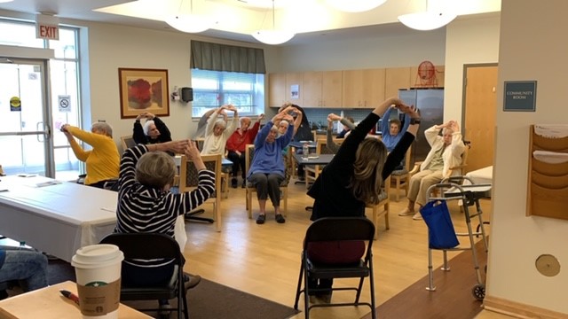 Chair Yoga class at Countryside Senior Apartments