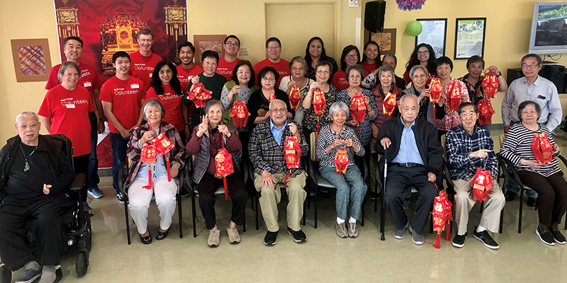 Volunteers and residents enjoyed this joyous holiday together