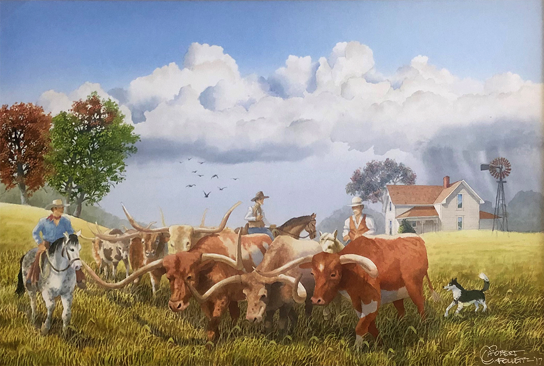 Robert Follett, mixed media on illustration board