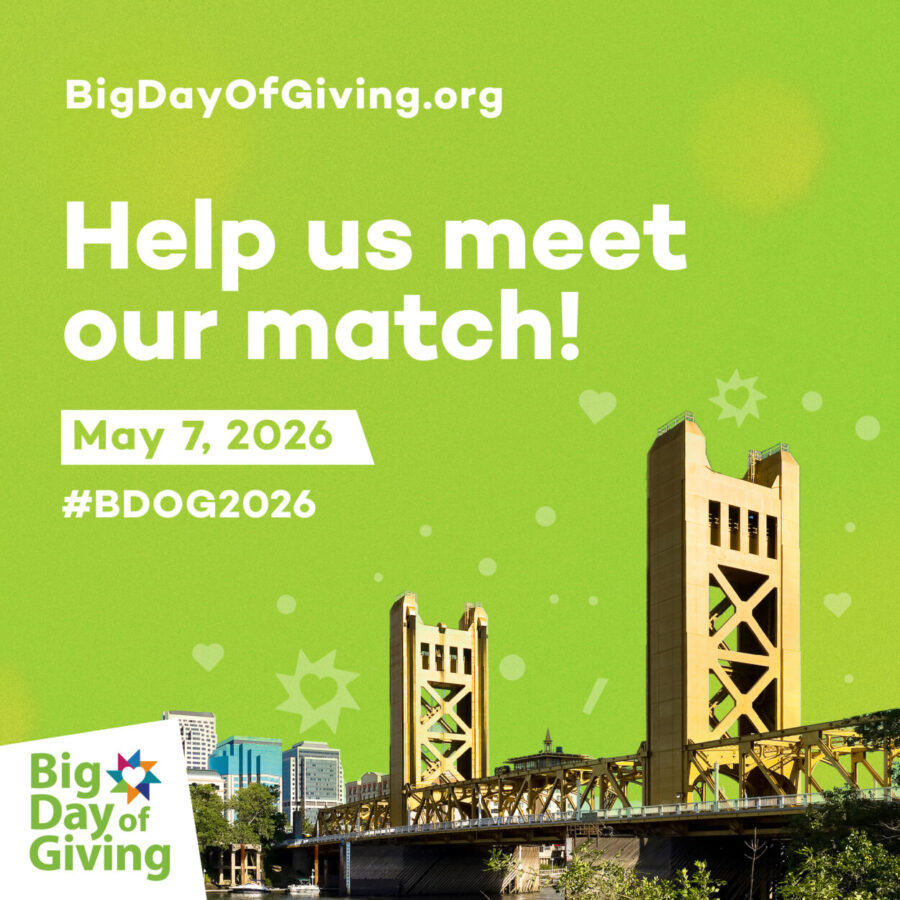 Help us mee our match. Donate now through May 7 for the Big Day of Giving.